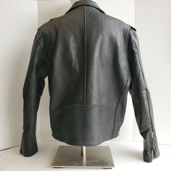 Himalaya Motor BikeWear Leather Biker Motorcycle Jacket Heavy Weight Men's 44 - Picture 2 of 5